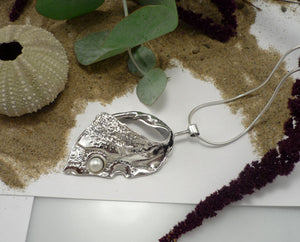 TEMPÊTE D'AMOUR PERLÉE, pendentif unique en argent sterling et perle d'eau douce