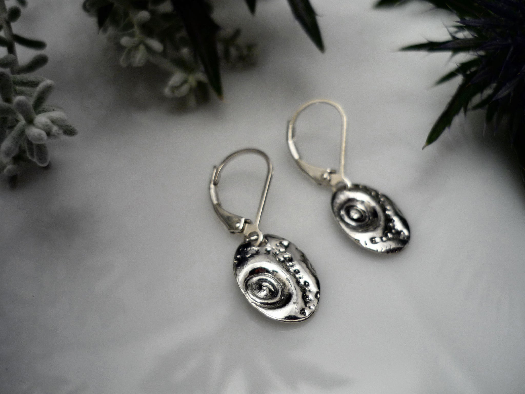 OVAL earrings, sterling silver 925
