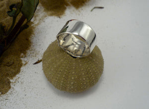 SEA URCHIN IMPRINT BAND RING, unisex wide necklace with beautiful lace made from a sea urchin shell cast