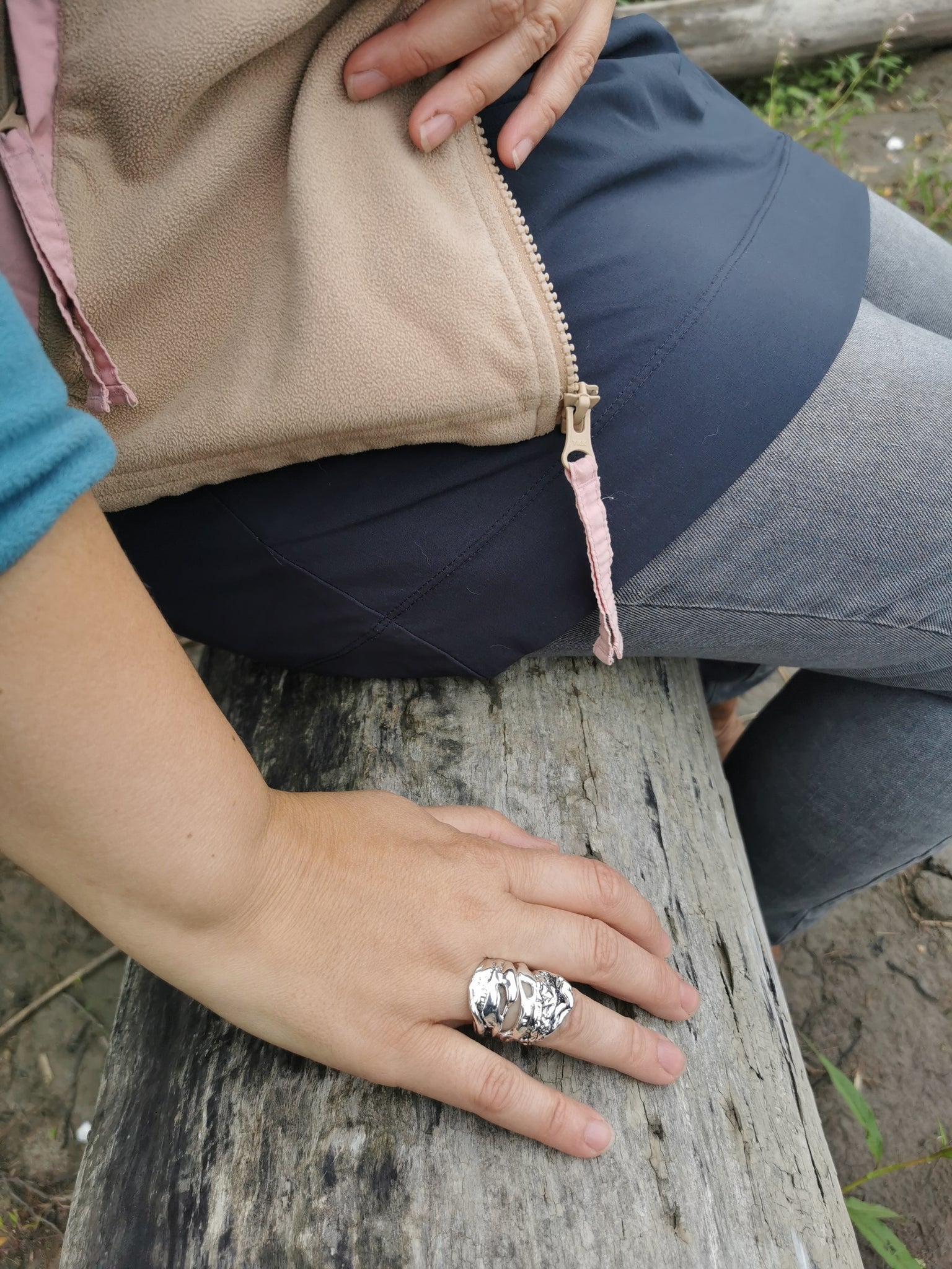 Évasion et Horizon, 2 bagues empilables en argent sterling en forme de vague - inspiration bord de mer - fait au Canada