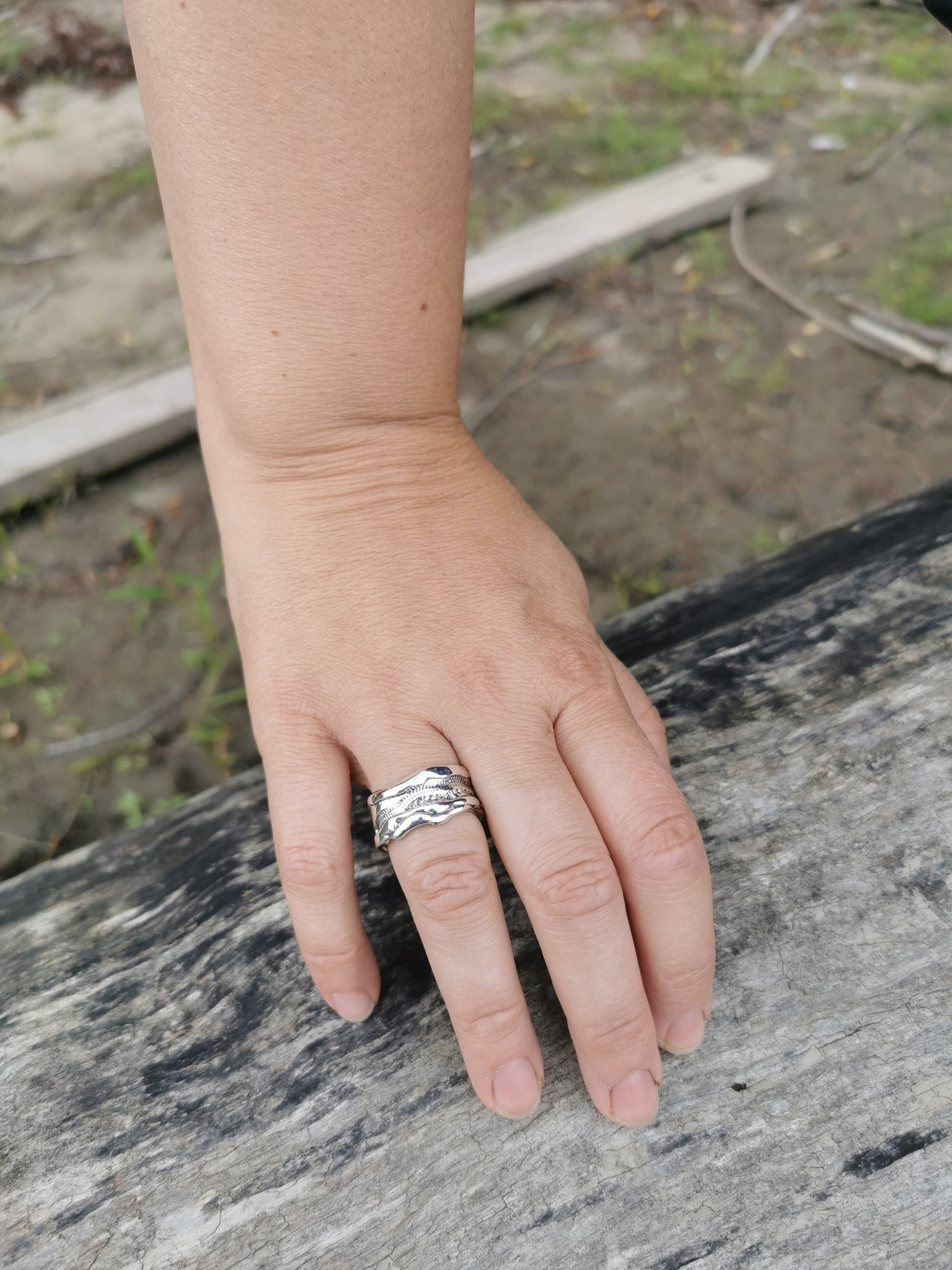 Mémoire des vagues, bague en argent sterling - inspiration bord de mer - fait au Québec