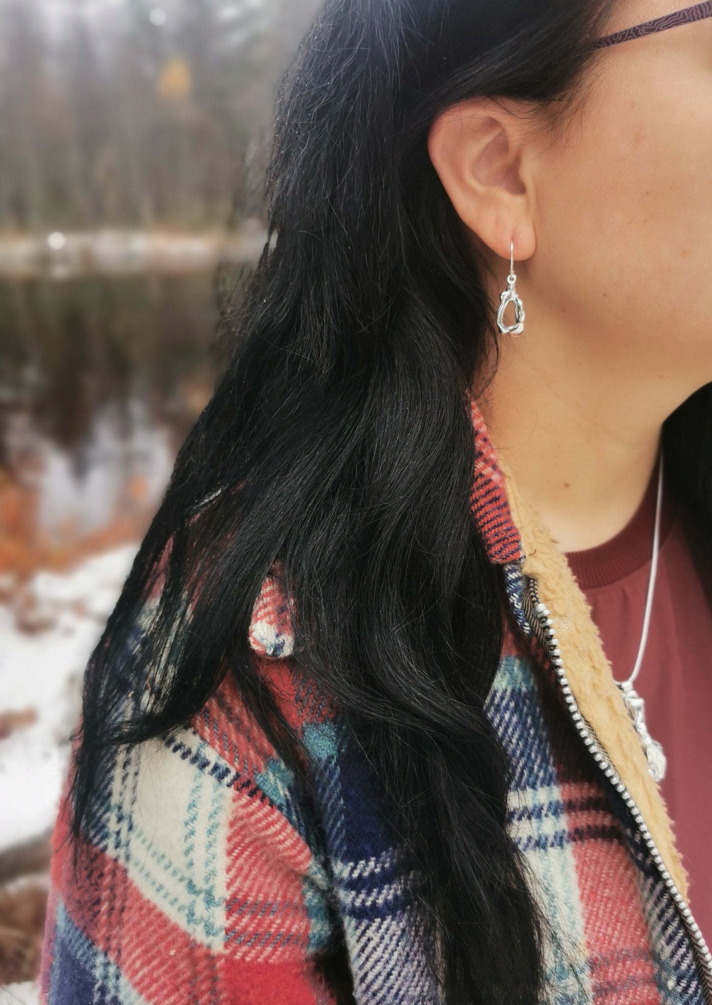 Étang de bonheur, boucles d'oreilles en argent sterling - inspiration bord de mer