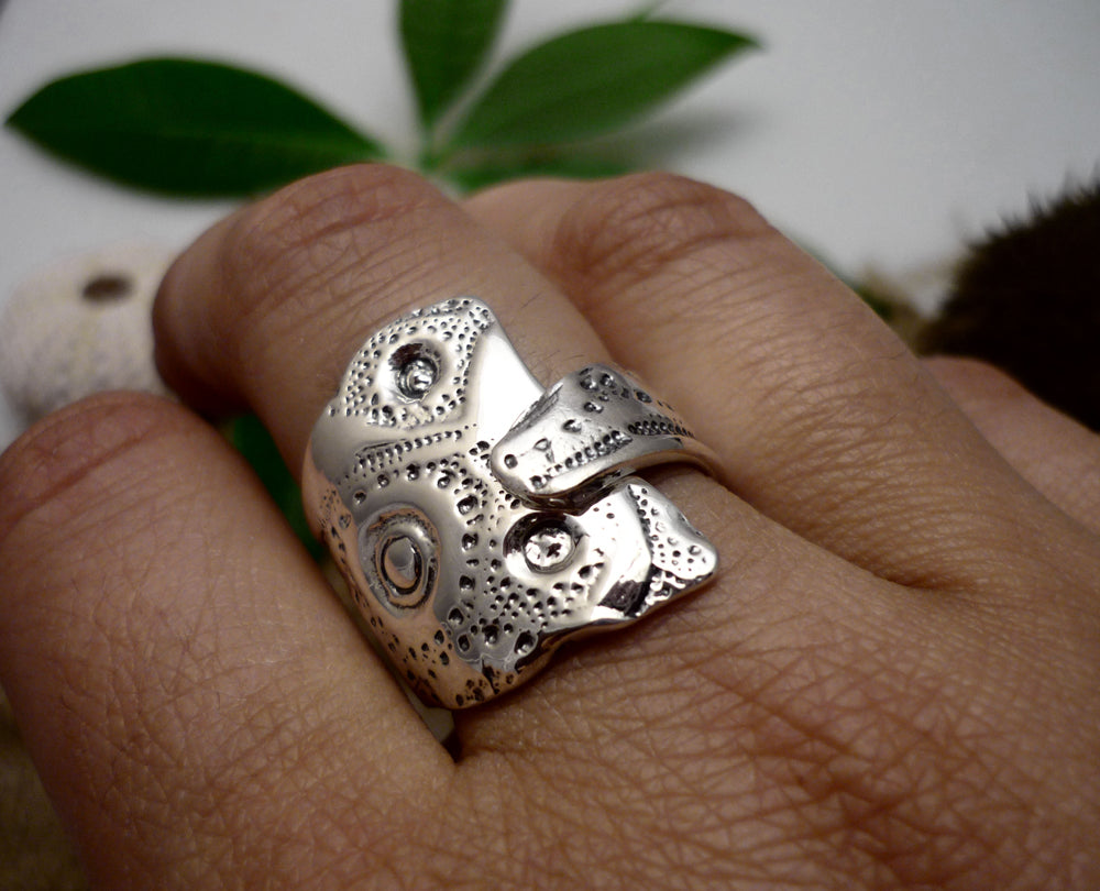 DOUCEUR, wide adjustable ring in 925 sterling silver