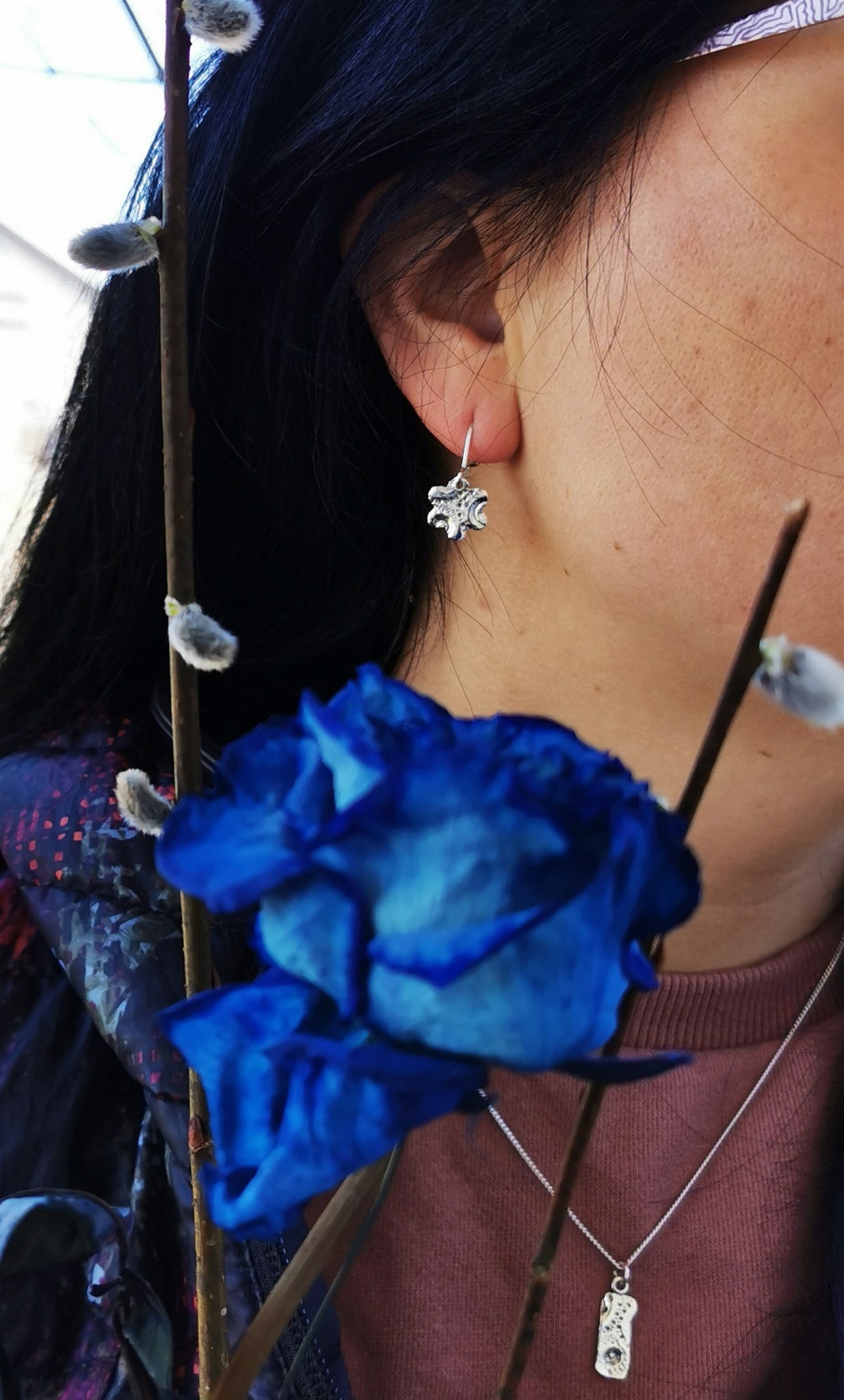 MARGUERITE, boucles d'oreilles argent sterling en forme de fleur