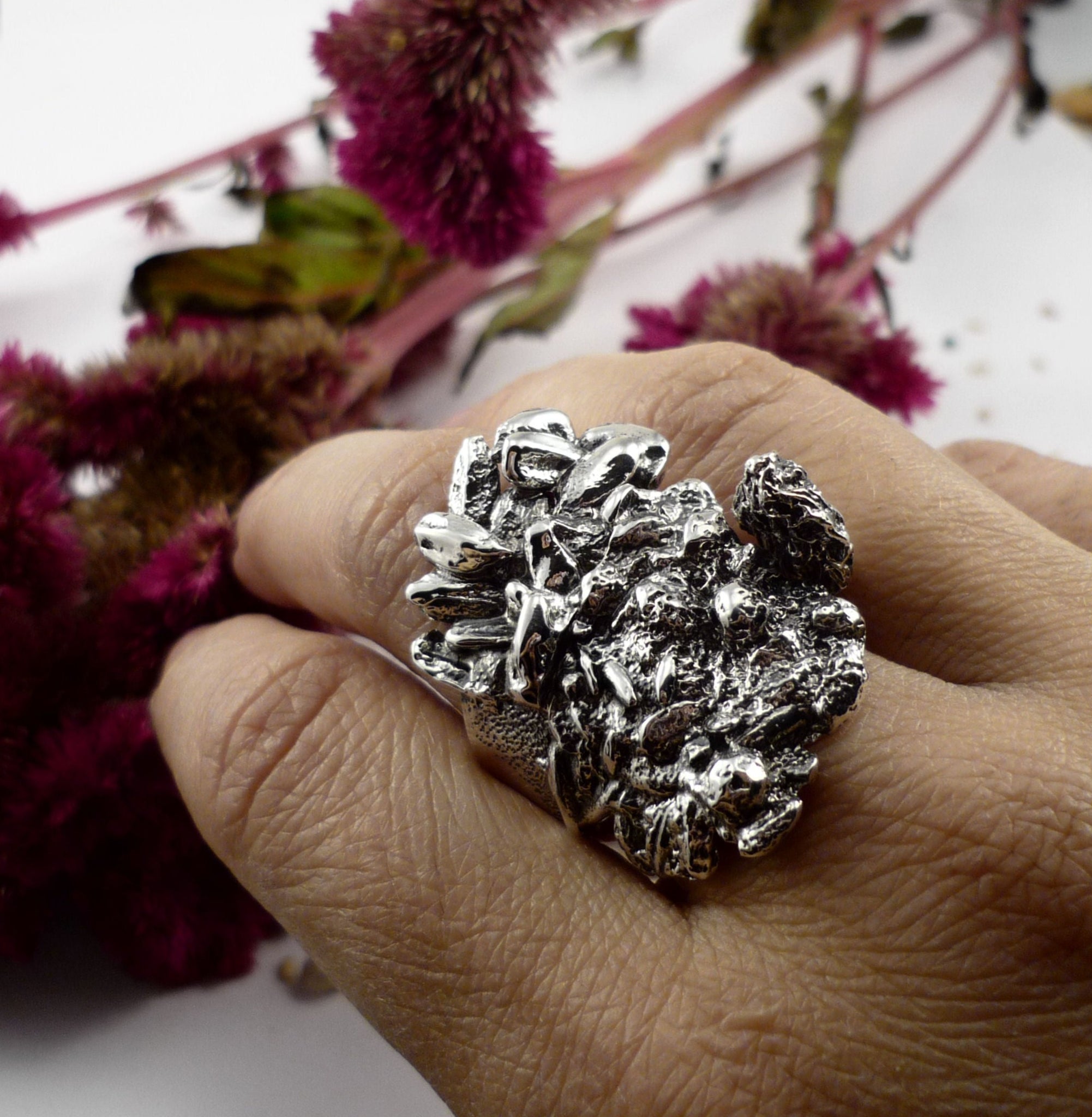 THE VEGAN, sterling silver ring inspired by a veggie pie recipe!