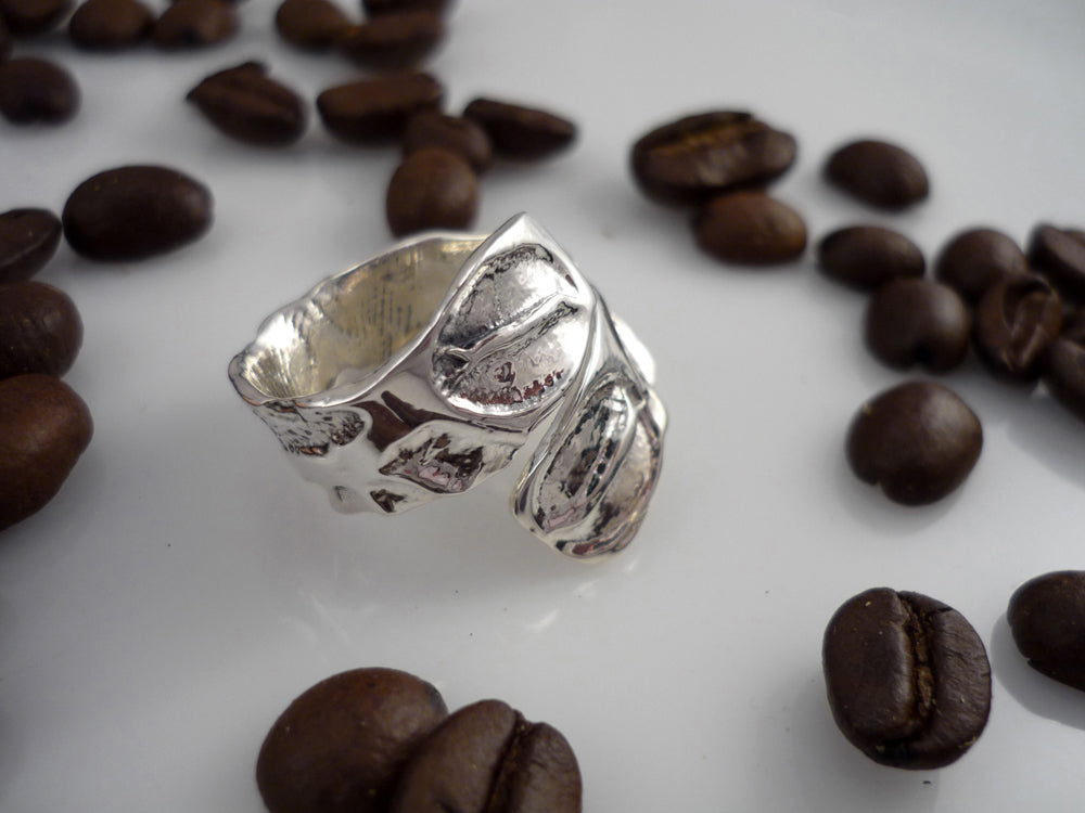 MOCCACHINO, adjustable ring in 925 sterling silver