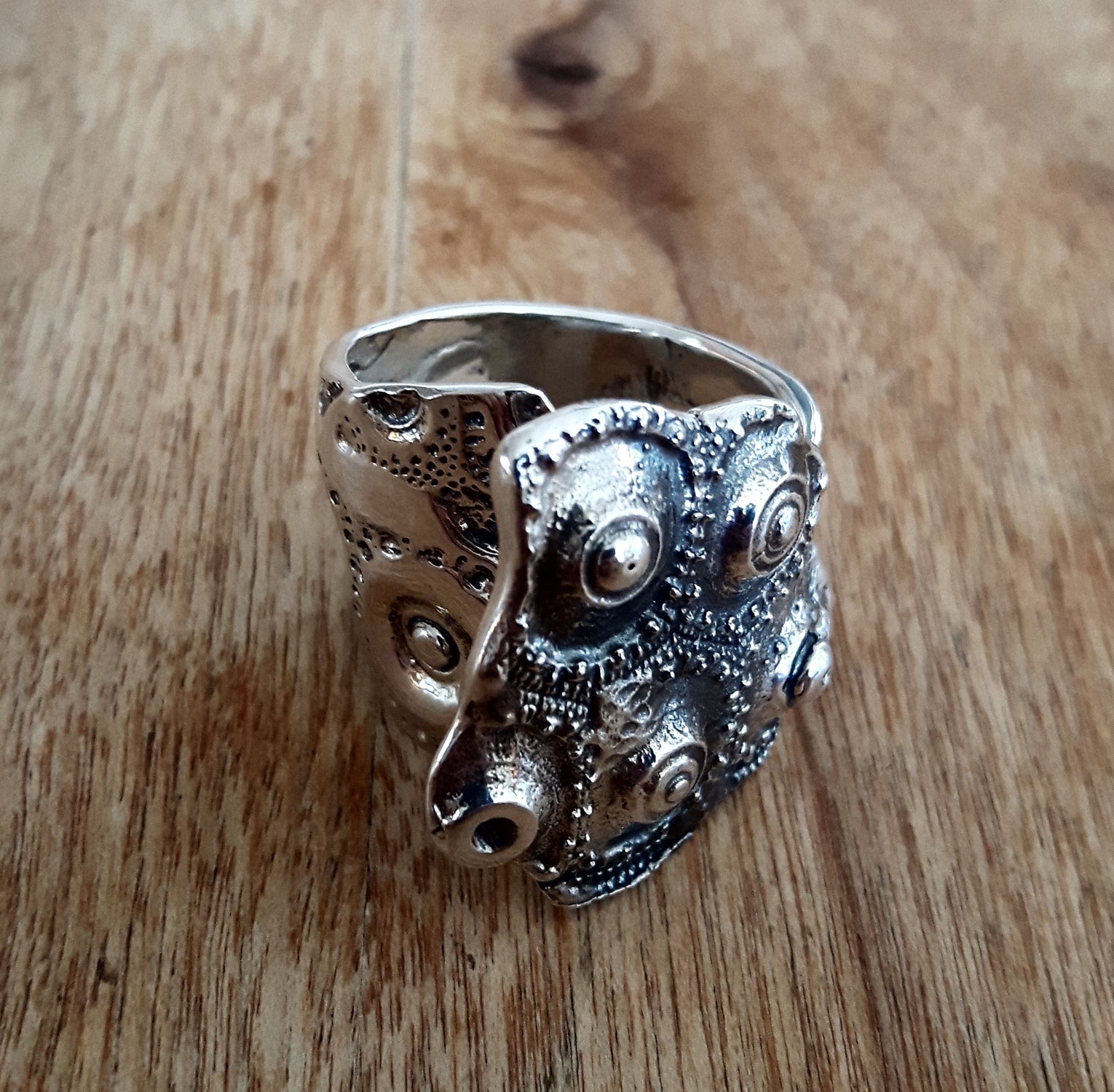 CARAPACE, bague large ajustable en argent sterling 925, Marie-Eve