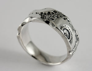 EKHINOS MAN-UNISEX RING, 925 sterling silver bangle made in Quebec