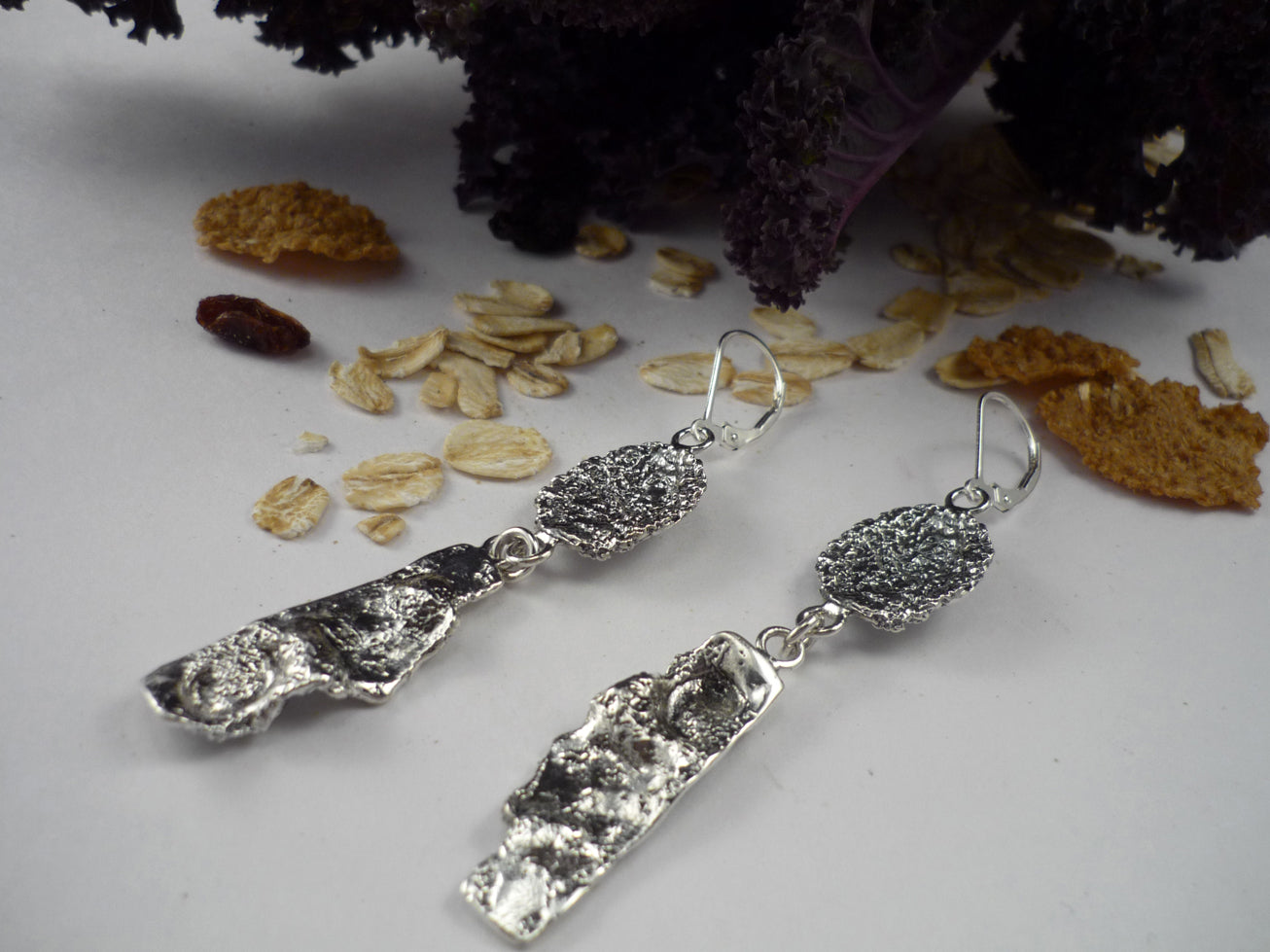 GENEROUS MORNING, breakfast inspired original sterling silver handcrafted earrings