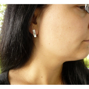 DELICATE STUD EARRINGS, narrow rectangle stud earrings