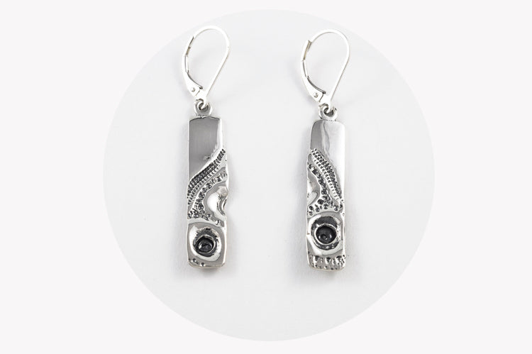 ELEGANT, long earrings in sterling silver