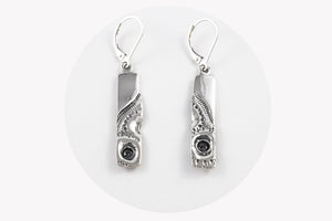 ELEGANT, long earrings in sterling silver