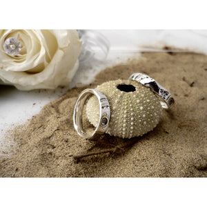 IMPRINT, narrow wedding band handcrafted sterling silver with a texture of a sea urchin shell!