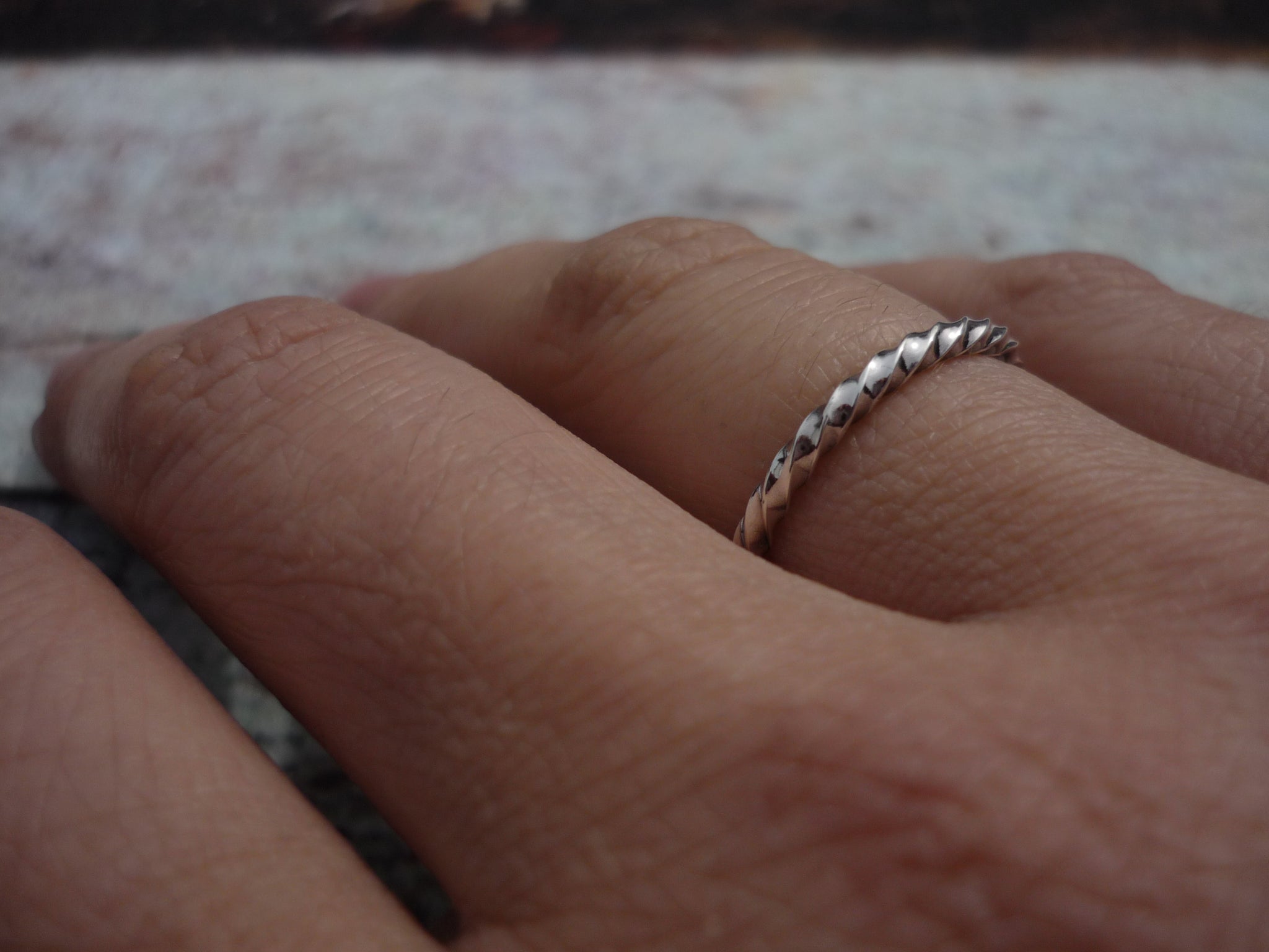 TWISTED RING, simple boat rope sterling silver dainty ring